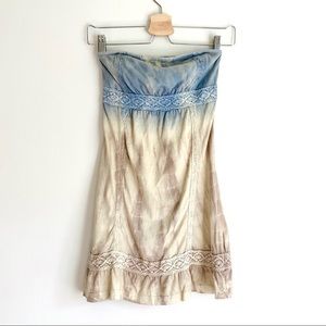Guess Ombré Tie-Dye Strapless Mini Dress